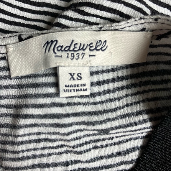 Madewell Refined Sleeveless Black & White Hashtag Stripe Tank Top size XXS - Picture 7 of 8